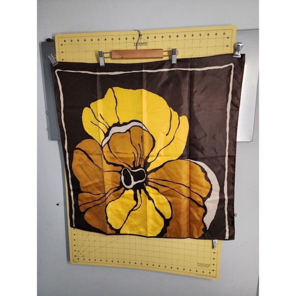 Vintage Retro Brown Yellow Totes Rain Scarf Water Repellent 27' x 27" - Picture 1 of 10